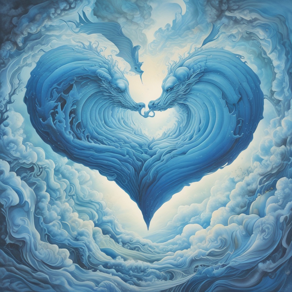 Embraced by eternity of blue, heart just drifts calmly, quietly.